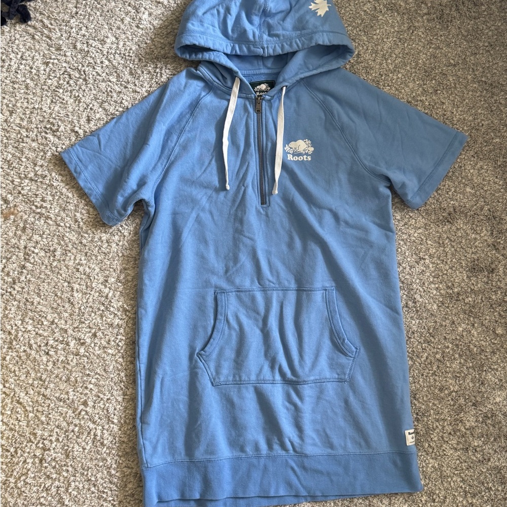 Roots Light Blue Hooded Dress